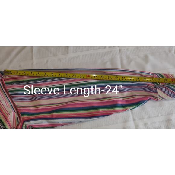 VTG Tommy Hilfiger Men's Shirt XL Striped Multicolor Rainbow Colors Cotton - Picture 16 of 16